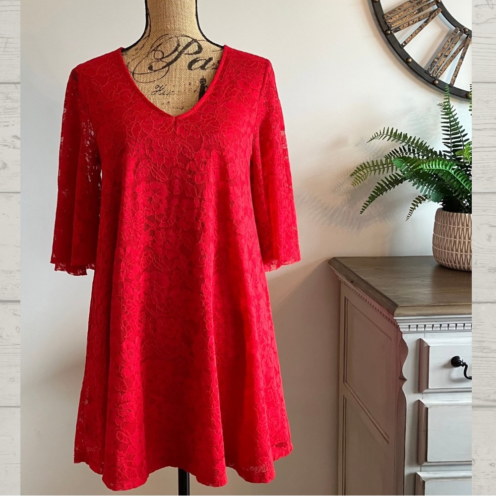 Francesca’s Lace Kimono/Bell sleeve Dress | Small | Mini